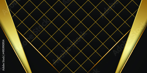 Black and gold luxury background. Vector illustration.