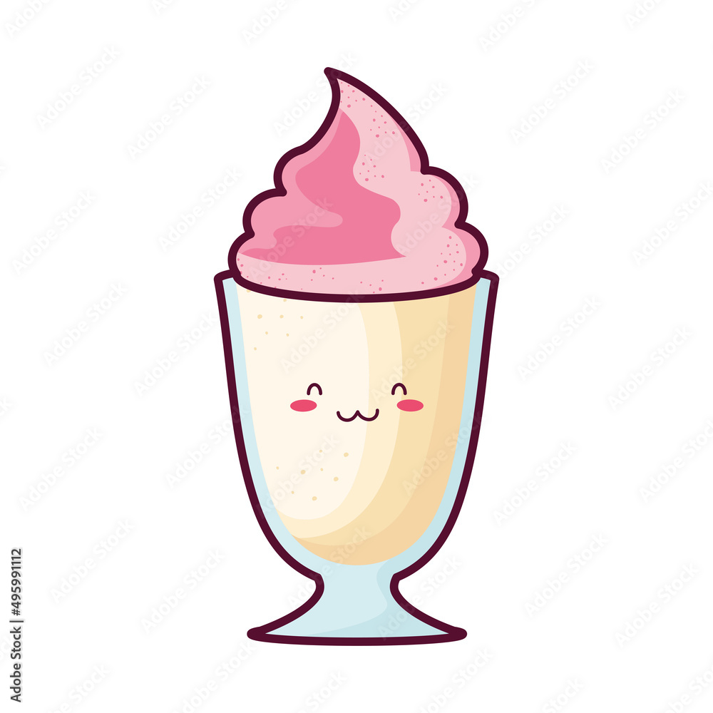 milkshake kawaii comic character
