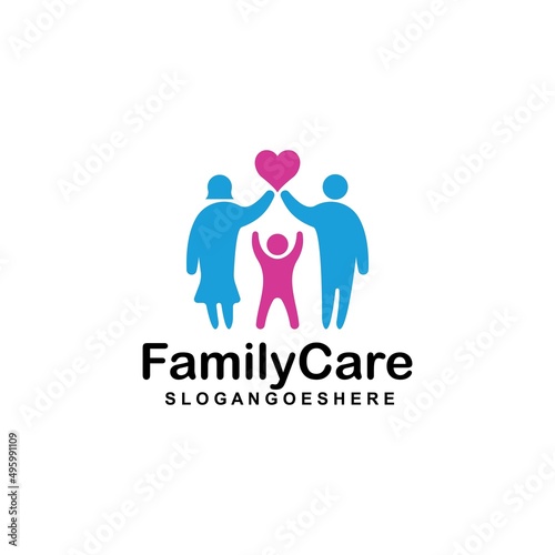 Family care Logo Template Design Vector. Design concept for health service and business
