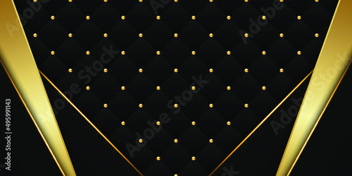 Black and gold luxury background. Vector illustration.