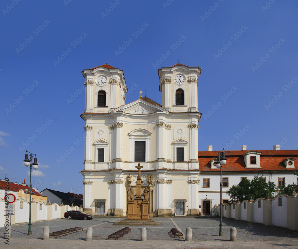 Veseli nad Moravou, Czech Republic - Church of Holy Guardian Angels. Church and the adjacent former Servite monastery is one of the most significant monuments of the city.