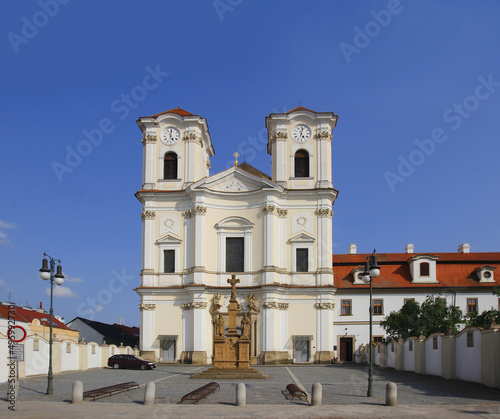 Obraz na płótnie Veseli nad Moravou, Czech Republic - Church of Holy Guardian Angels. Church and the adjacent former Servite monastery is one of the most significant monuments of the city. w salonie
