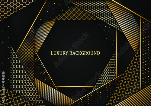 Black and gold luxury background. Vector illustration.