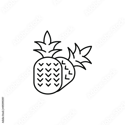 Pineapple icons symbol vector elements for infographic web
