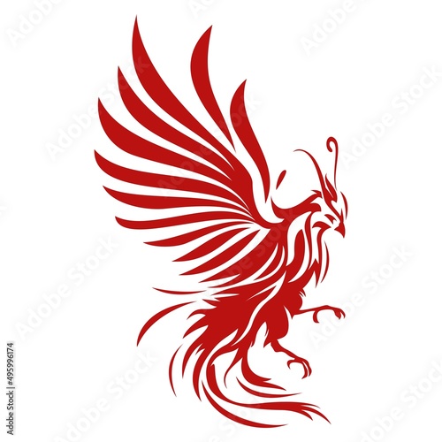 Phoenix bird vector logo illustration © Ands