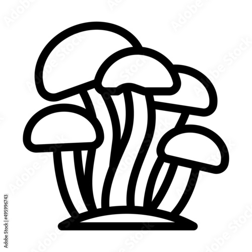 enoki mushroom line icon vector. enoki mushroom sign. isolated contour symbol black illustration