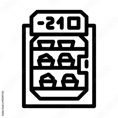 freezer factory equipment line icon vector. freezer factory equipment sign. isolated contour symbol black illustration