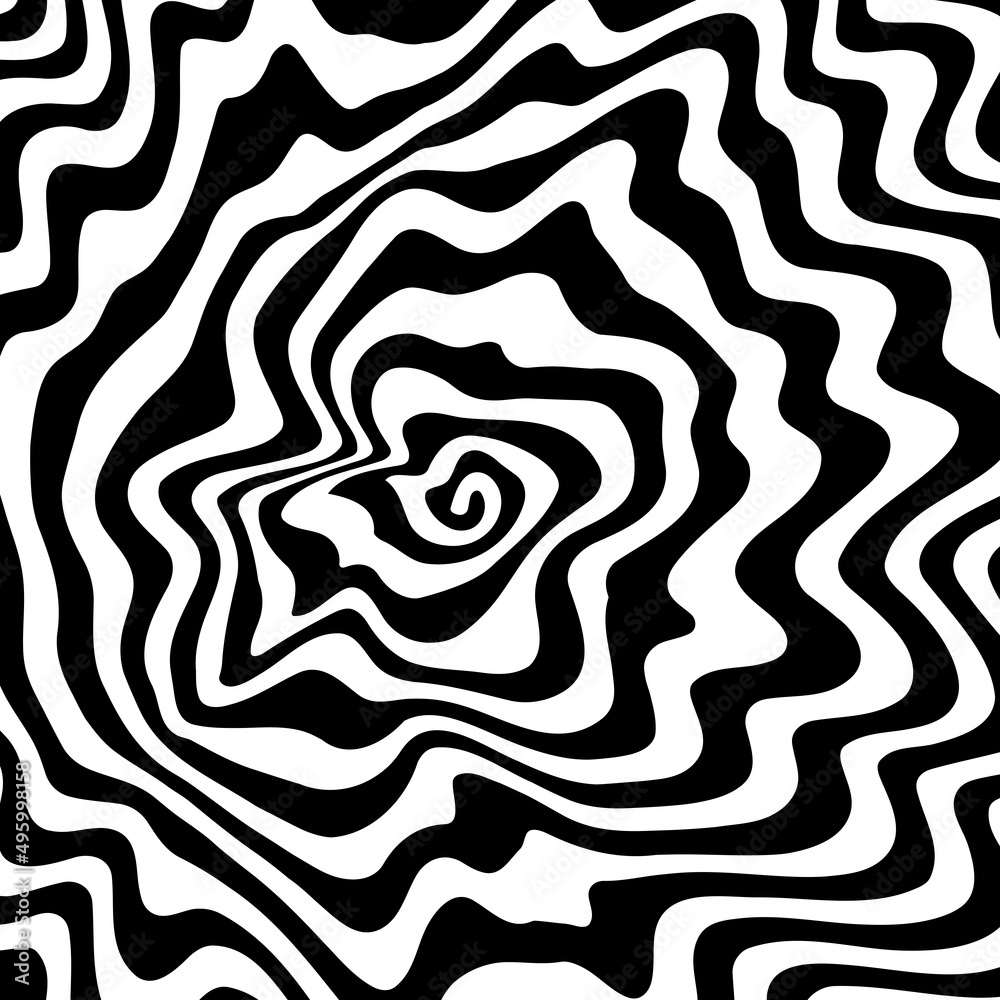 Swirl hypnotic black and white spiral. Monochrome abstract background. Vector flat geometric illustration.Template design for banner, website, template, leaflet, brochure, poster