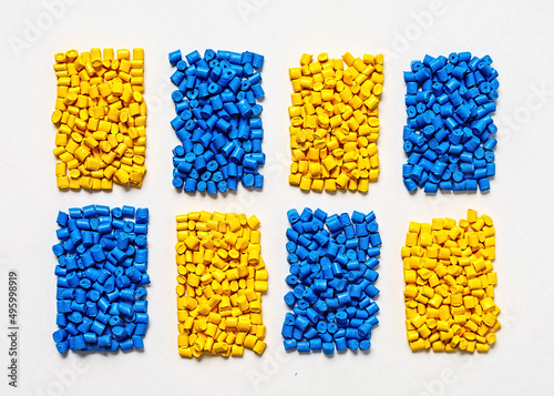 Polymeric dye. Plastic pellets. Colorant for plastics. Pigment in the granules photo