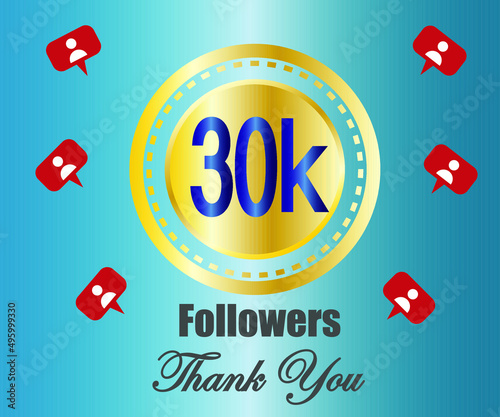 30k followers thank you. vector illustration