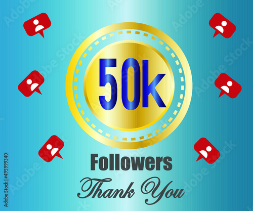 50k followers thank you. vector illustration