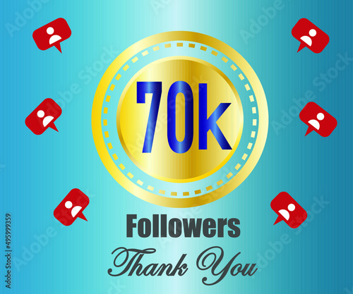 70k followers thank you. vector illustration