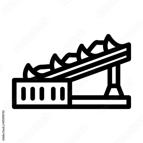 inclined screw feeder line icon vector. inclined screw feeder sign. isolated contour symbol black illustration