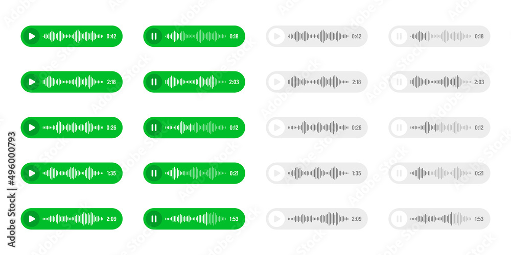 Voice, audio message, speech bubble. SMS text frame. Social media chat or messaging app conversation. Voice assistant, recorder. Sound wave pattern. Vector illustration Voice, audio message, speech bubble. SMS text frame. Social media chat or messaging app conversation. Voice assistant, recorder. Sound wave pattern. Vector illustration