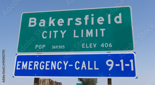 Bakersfield California Public Welcome Sign