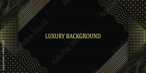 Black and gold luxury background. Vector illustration.