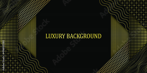 Black and gold luxury background. Vector illustration.