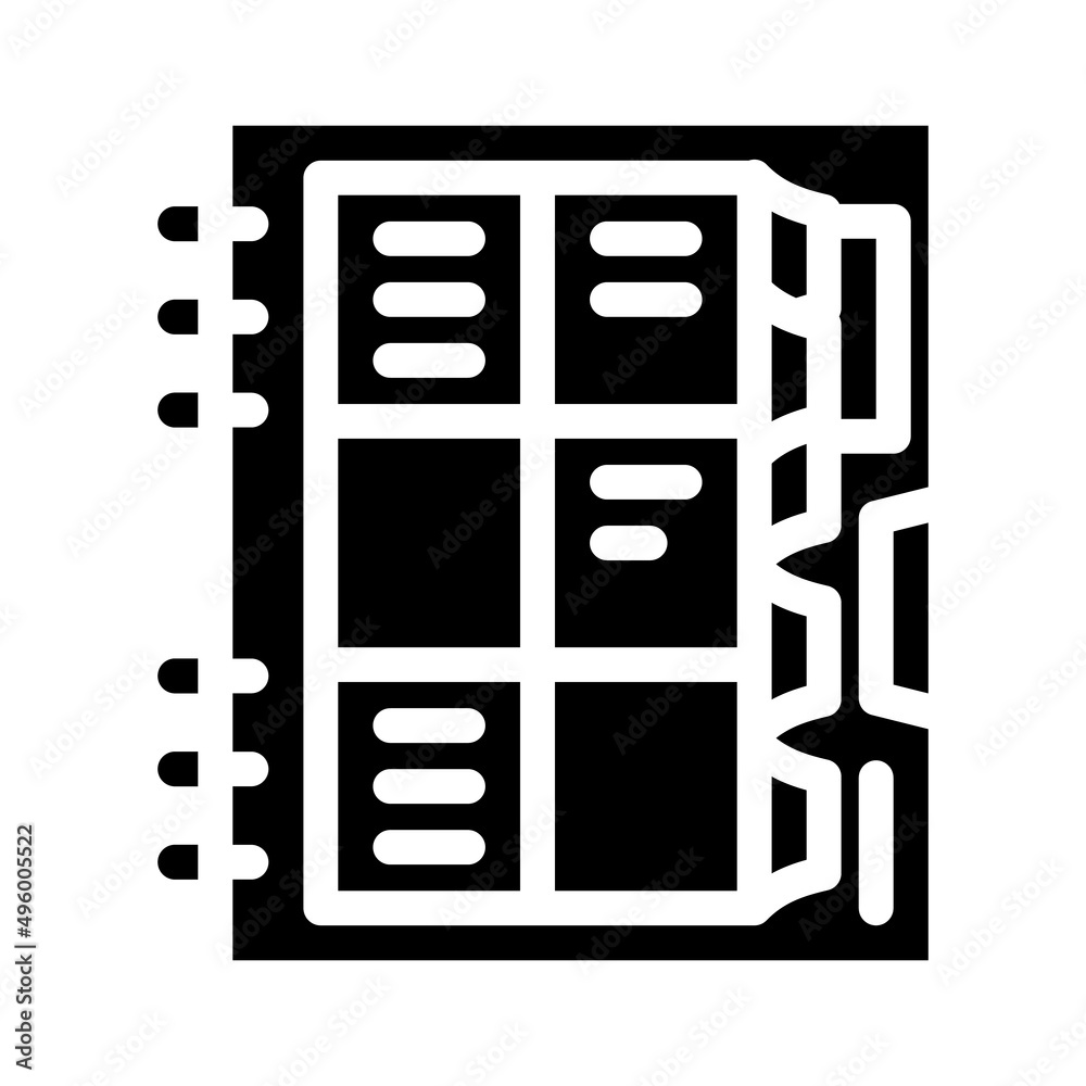 organizer book glyph icon vector. organizer book sign. isolated contour symbol black illustration organizer book glyph icon vector. organizer book sign. isolated contour symbol black illustration