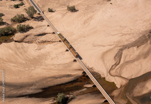 Roadtrain full of cattle crossing the  Gilbert river in far north Queensland. photo