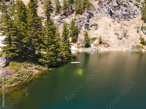 Aerial view of Suhoto Lake (The dry lake), Rila Mountain, Bulgaria photo