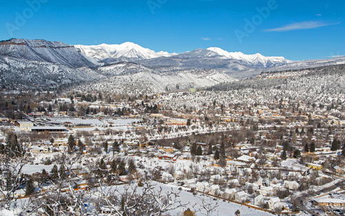 Durango Colorado Winter Aerial