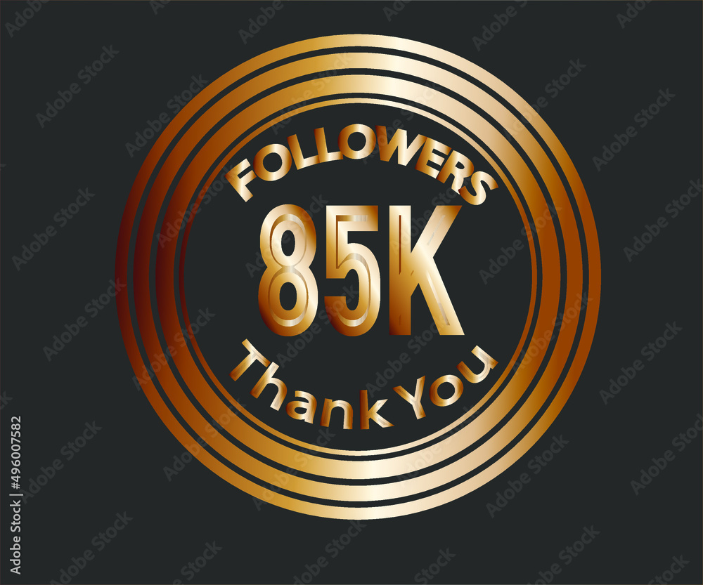 Fototapeta premium 85k followers celebration design with bronze numbers. vector illustration