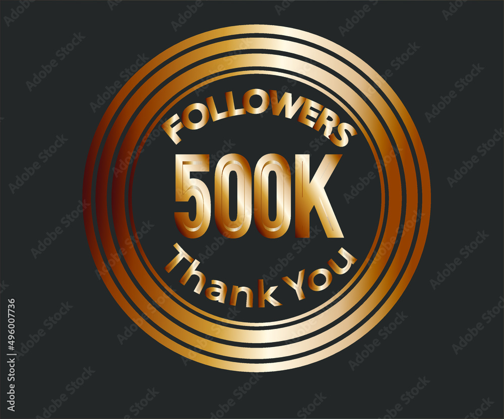 500k followers celebration design with bronze numbers. vector illustration 500k followers celebration design with bronze numbers. vector illustration