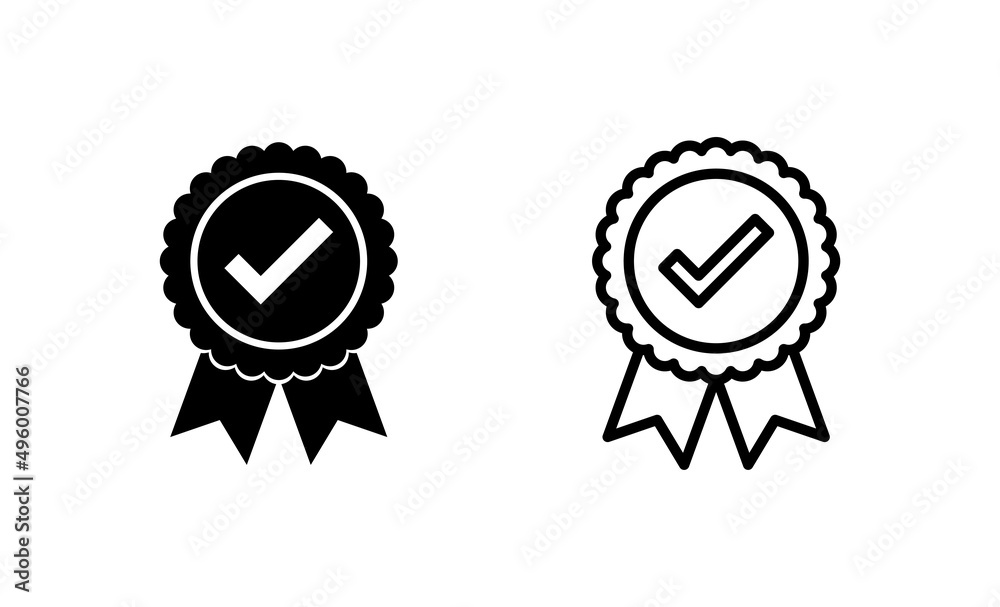 Approved icon vector. Certified Medal Icon Approved icon vector. Certified Medal Icon