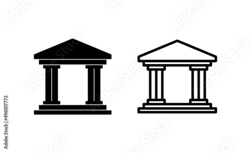 Bank icon vector. Bank sign and symbol, museum, university
