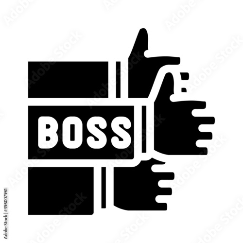 likes for boss glyph icon vector. likes for boss sign. isolated contour symbol black illustration