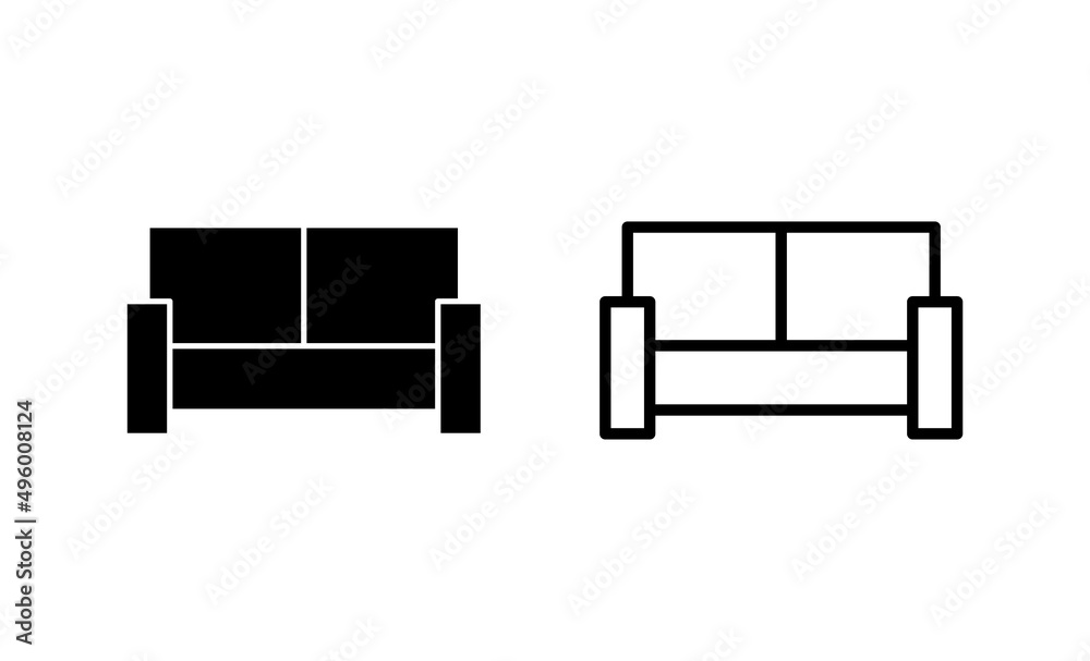 Sofa icon vector. sofa sign and symbol. furniture icon Sofa icon vector. sofa sign and symbol. furniture icon