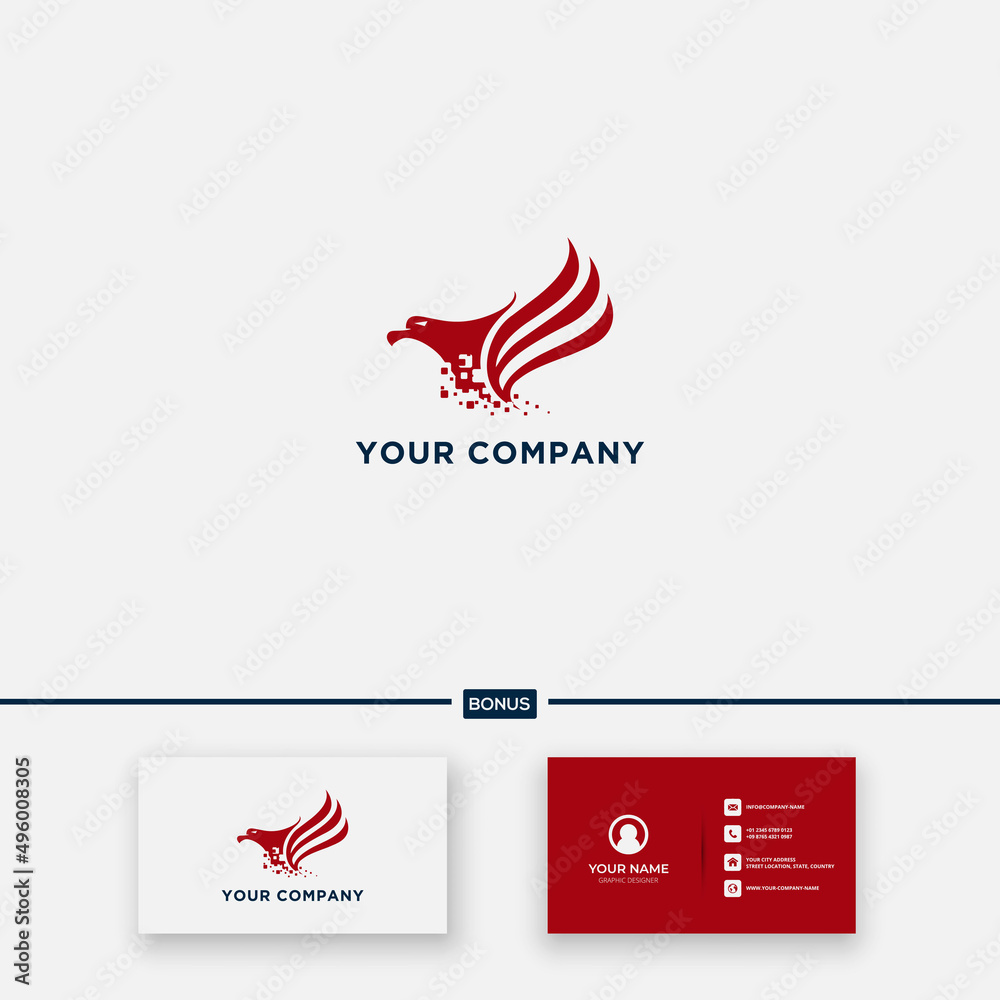 Red Eagle digital company logo design abstract Red Eagle digital company logo design abstract