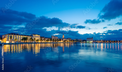 Diocletian Palace and St Domnius Cathedral at blue hour in Split. Dalmatia, Croatia © Pawel Pajor