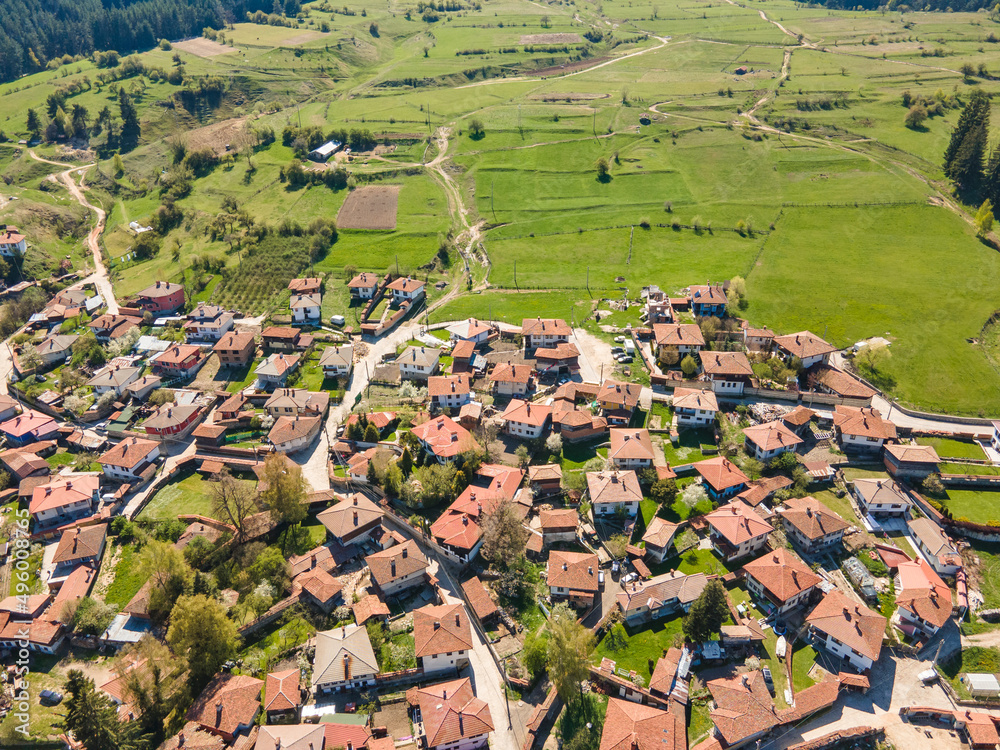 Aerial view of historical town of Koprivshtitsa, Bulgaria