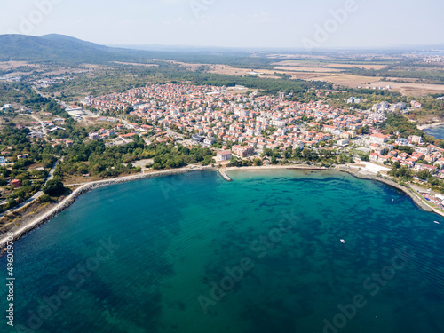 Aerial view of Town of Tsarevo, Bulgaria photo