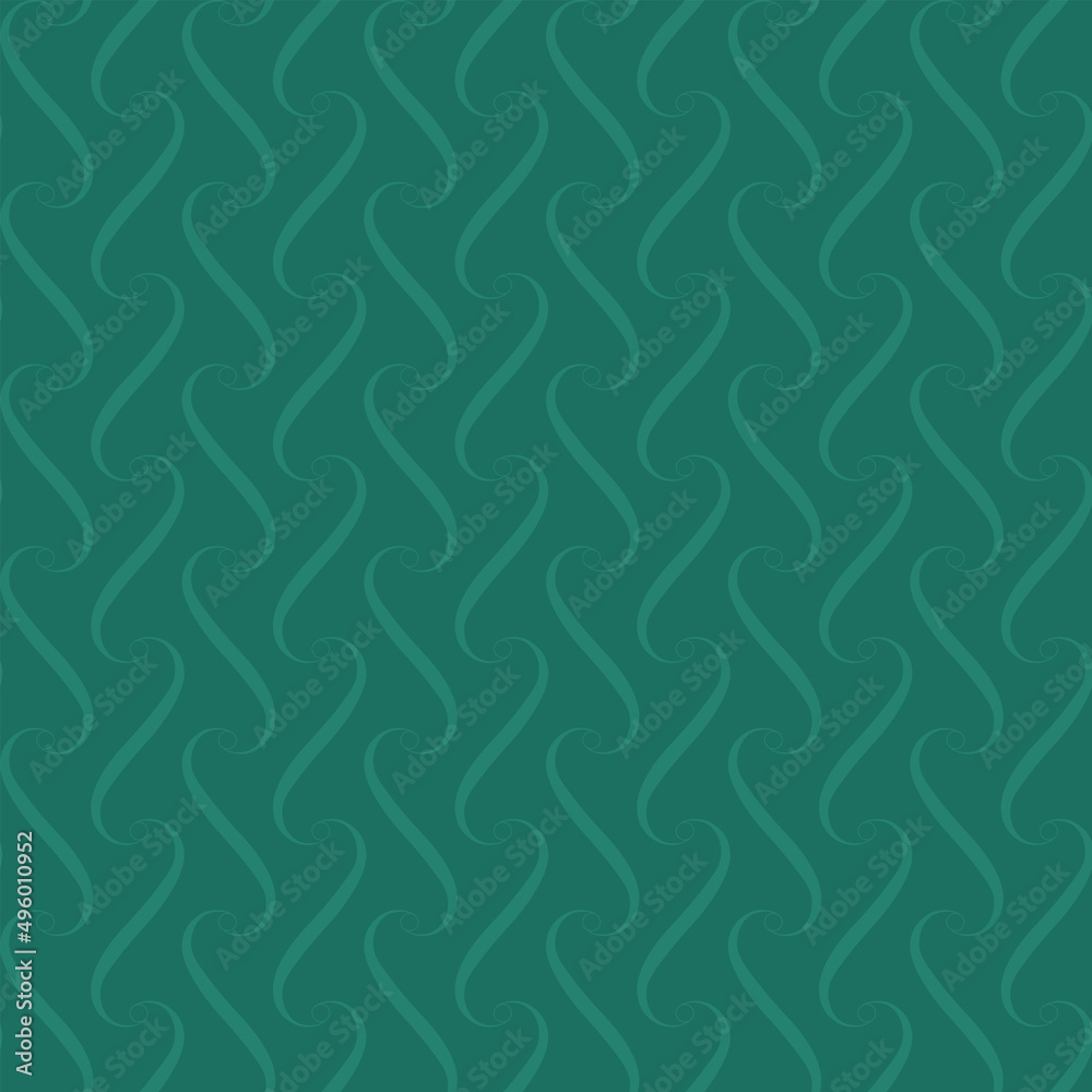 sea green repetitive background with curves and circles. modern stylish texture. vector seamless pattern. fabric swatch. wrapping paper. continuous print. design template for home decor, textile