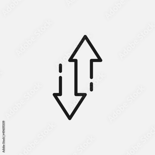 Up and Down arrow icon. Internet icon of data transfer isolated on white background.