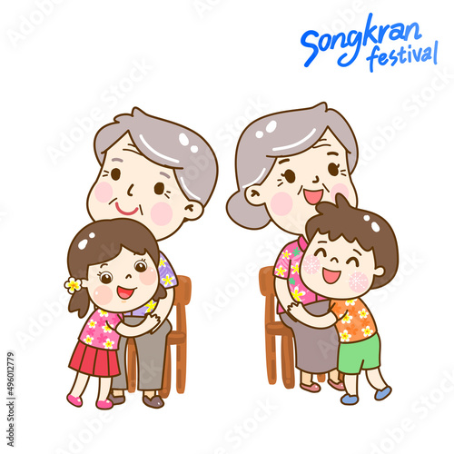 Illustration for Songkran Festival Thailand.