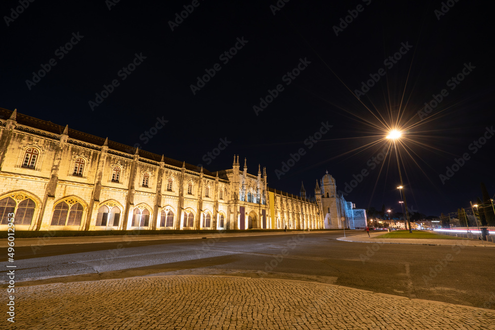 Obraz premium The Jeronimos Monastery or Hieronymites Monastery in Lisbon, Portugal