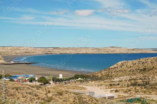 aerial view of patagonic beach photo