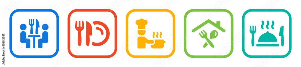 Food and restaurant icon set. Vector illustration
