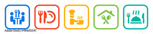 Food and restaurant icon set. Vector illustration