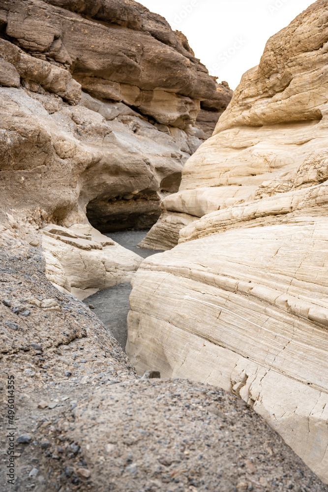 Smooth Rocks Eroded Over Time Line The Trail Of Mosaic Canyon