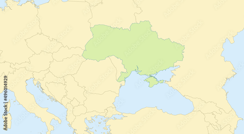 Ukraine map with neighboring states, classic maps design, blank