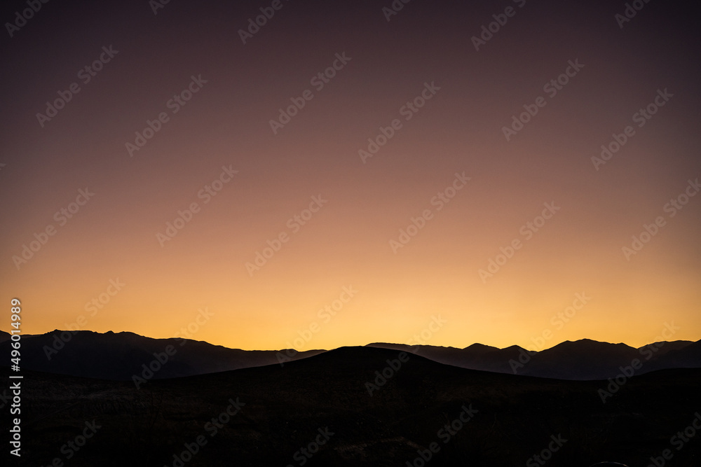 Sunset Over Death Valley On a Clear Night