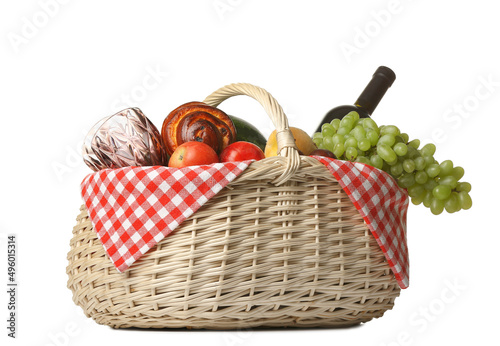 Wicker basket with tasty fo...
