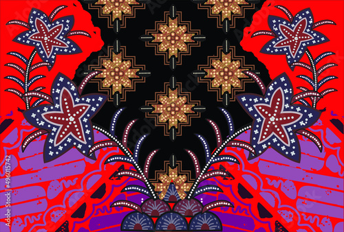 Indonesian batik motifs with very distinctive patterns. exclusive abckgrounds. Vector Eps 10 photo