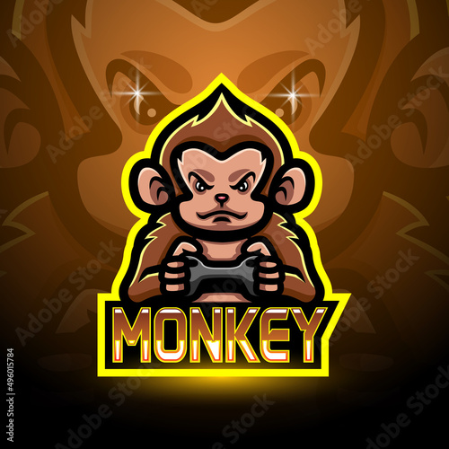 monkey esport logo mascot design