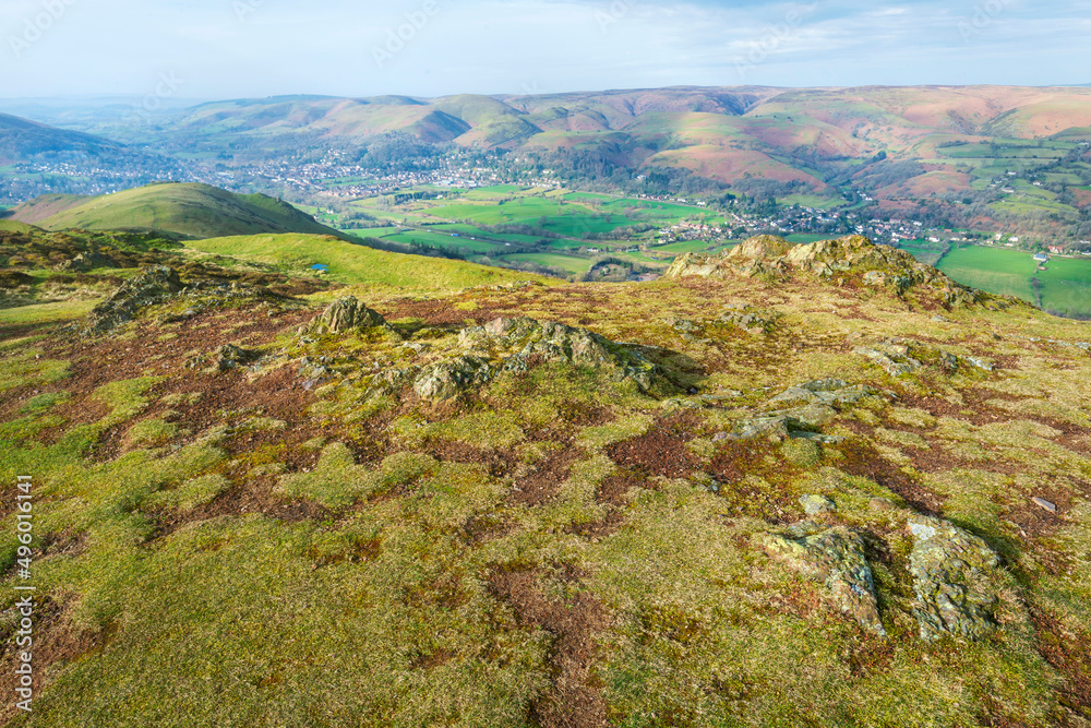 View from the top of Caer Caradoc,with The Lawley,in the distance,Shropshire,England,United Kingdom. View from the top of Caer Caradoc,with The Lawley,in the distance,Shropshire,England,United Kingdom.