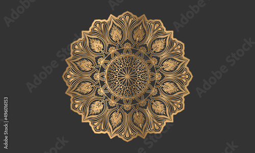 Luxury mandala Gradient golden color Vector Premium Black color Background Pattern Luxury ornamental mandala